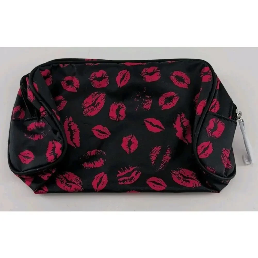 Avon Red Lips Makeup Bag Black With Red Kisses New 2015